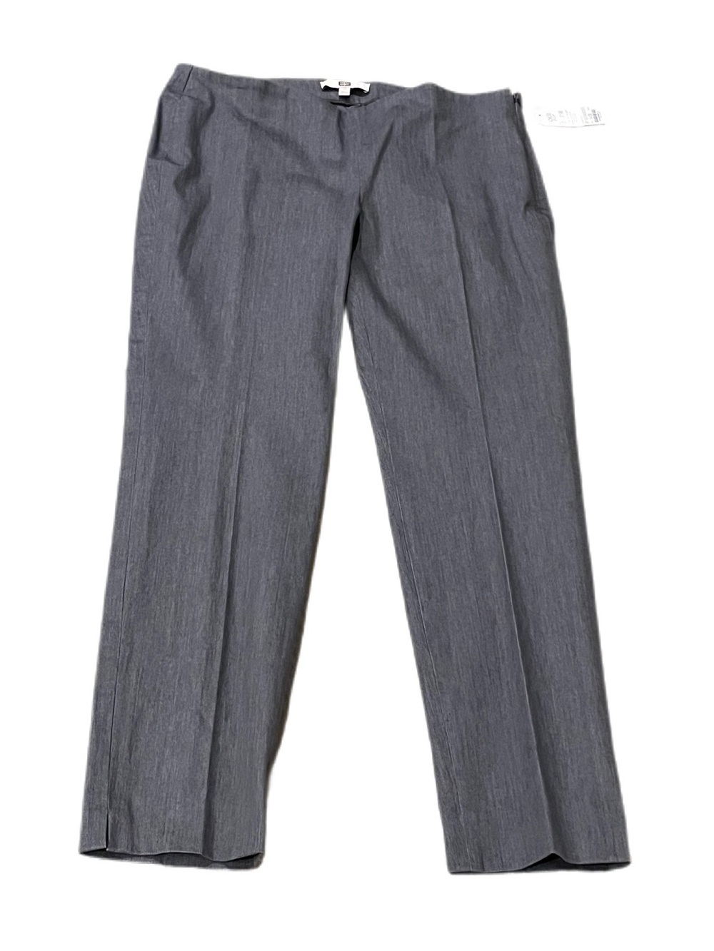 E3 by Etcetera Dark Grey Heather Side Zip Ankle Pants, NWT